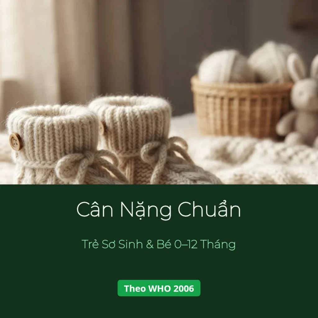 Cân nặng chuẩn trẻ sơ sinh và bé 0-12 tháng theo WHO